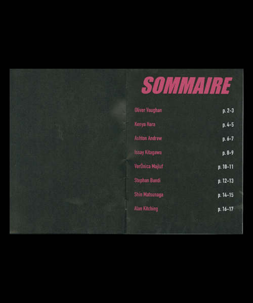 Scan du sommaire du fanzine