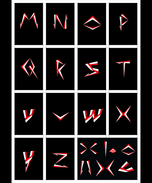 Spécimen typographique de M à Z